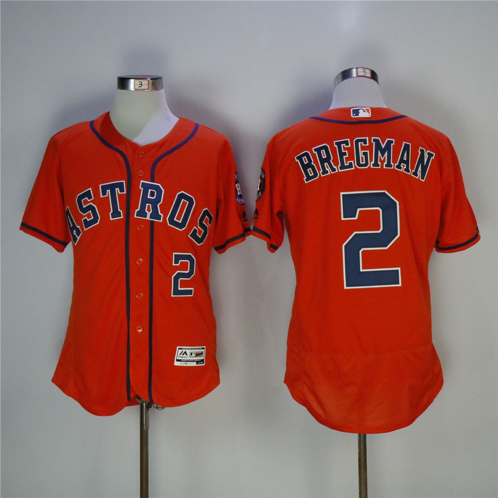 Men Houston Astros 2 Bregman Orange MLB Jerseys